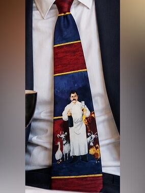 Rare Vintage Guy Buffet Chefs & Friends Silk Tie Italy Novelty Chef Gift